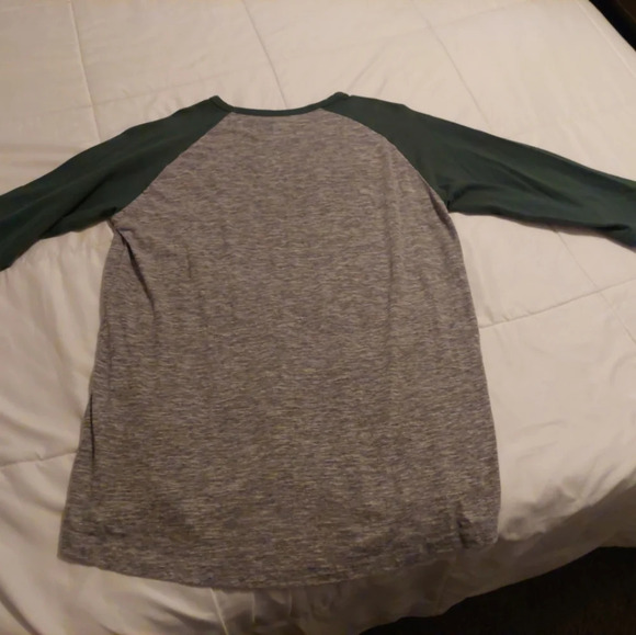 Majestic 90s y2k Oakland A's Baseball 3/4 sleeve tee Gray Green Large - Picture 5 of 6